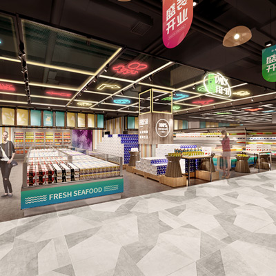 淄博万达圣豪超市整体空间规划设计